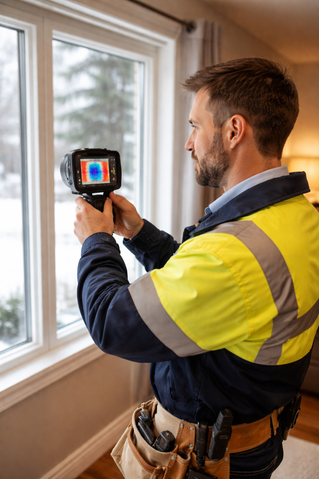 Modern energy-efficient home with heat pump system